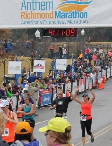Finish line at Richmond Marathon